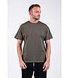Памучна мъжка тениска в цвят каки Benjamin-2 снимка