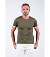 Мъжка тениска в цвят каки с бели кантове Bernard-0 снимка