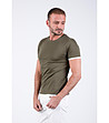 Мъжка тениска в цвят каки с бели кантове Bernard-2 снимка