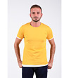 Мъжка тениска в жълто с бели кантове Bernard-0 снимка