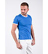 Мъжка тениска в синьо с бели кантове Bernard-3 снимка