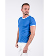 Мъжка тениска в синьо с бели кантове Bernard-4 снимка
