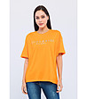 Памучна дамска оранжева тениска Lexa-0 снимка
