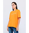 Памучна дамска оранжева тениска Lexa-2 снимка