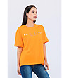 Памучна дамска оранжева тениска Lexa-3 снимка
