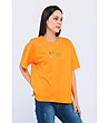 Оранжева дамска памучна тениска Alva-3 снимка