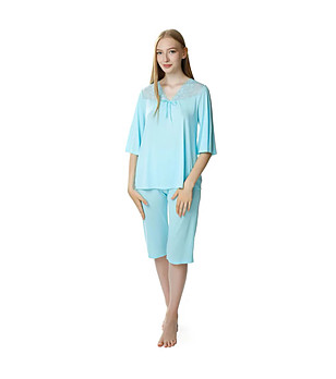 Дамска пижама в цвят тюркоаз Dagmara снимка