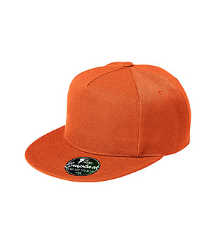 Unisex оранжева шапка с козирка снимка