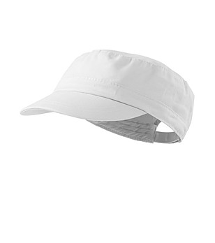 Бяла unisex памучна шапка с козирка снимка