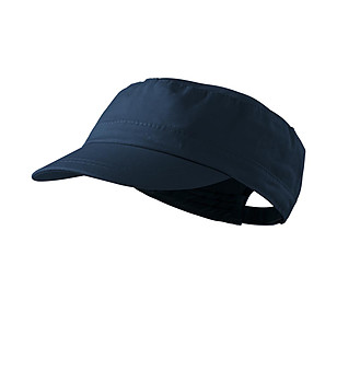 Тъмносиня unisex памучна шапка с козирка снимка