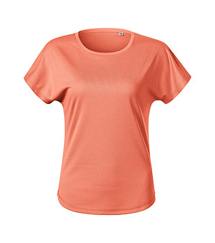 Дамска тениска Bella в цвят сьомга снимка