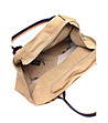 Кафява дамска велурена чанта Daria-3 снимка