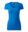 Синя дамска памучна вталена тениска Lidia-0 снимка