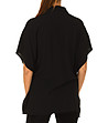Черна дамска риза с панел с принт-1 снимка