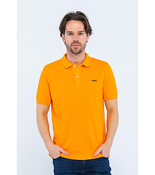 Оранжева памучна мъжка блуза снимка