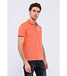 Памучна мъжка блуза в оранжев нюанс-3 снимка