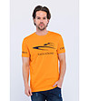 Оранжева памучна мъжка тениска-0 снимка