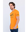 Оранжева памучна мъжка тениска-2 снимка