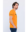 Оранжева памучна мъжка тениска-3 снимка