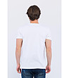 Памучна мъжка тениска в бяло с принт-1 снимка