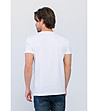 Памучна мъжка бяла тениска с щампа-1 снимка