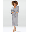 Памучен дълъг дамски халат в сиво Melissa-0 снимка