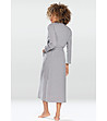 Памучен дълъг дамски халат в сиво Melissa-1 снимка