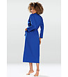 Памучен дълъг дамски халат в синьо Melissa-1 снимка