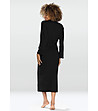 Памучен дълъг дамски халат в черно Melissa-1 снимка