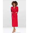 Памучен дълъг дамски халат в червено Melissa-0 снимка