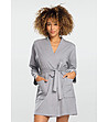 Дамски къс памучен халат в сиво Pola-0 снимка
