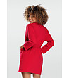 Дамски къс памучен халат в червено Pola-1 снимка