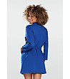 Дамски къс памучен халат в синьо Pola-1 снимка