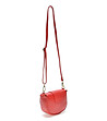 Червена дамска кожена чанта за рамо Simara-1 снимка