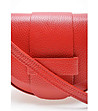 Червена дамска кожена чанта за рамо Simara-2 снимка