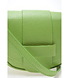 Зелена дамска кожена чанта за рамо Simara-2 снимка
