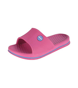 Цикламени детски чехли с лилави ленти 24-29 номер снимка