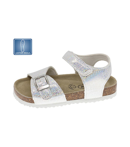 Сребристи детски сандали с ефект хамелеон 25-28 номер снимка