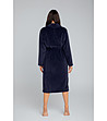 Тъмносин дамски плюшен халат Bona-1 снимка