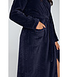 Тъмносин дамски плюшен халат Bona-3 снимка