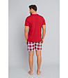 Памучна мъжка пижама в червено и бяло с каре Moss-1 снимка