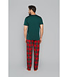 Памучна мъжка пижама в зелено и червено с каре Narwik-1 снимка
