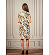 Многоцветна рокля с флорален принт и джобове-1 снимка