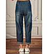 Дамски панталон в син деним-1 снимка