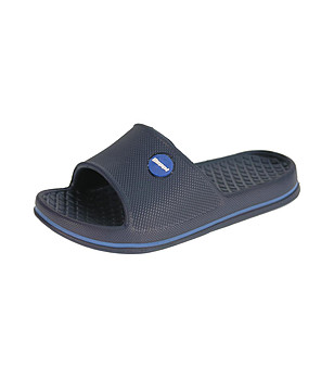 Тъмносини детски чехли със син кант снимка