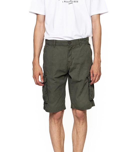 Mъжки къс памучен панталон в цвят каки Emilio снимка
