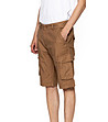 Mъжки къс памучен панталон в цвят камел Emilio-2 снимка