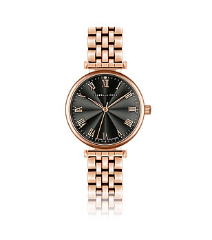 Розовозлатист дамски часовник с черен циферблат Louise снимка
