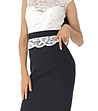 Елегантна рокля в бяло и черно Lorena-3 снимка