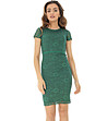 Ефектна дантелена рокля Nona в зелен нюанс-4 снимка